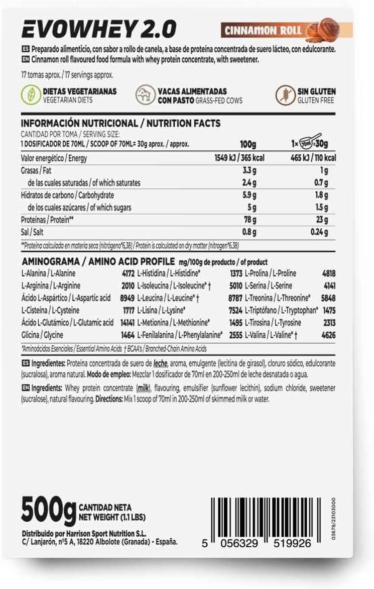 Proteína Whey HSN Evowhey 2kg - Chocolate Avellanas | 67 Batidos