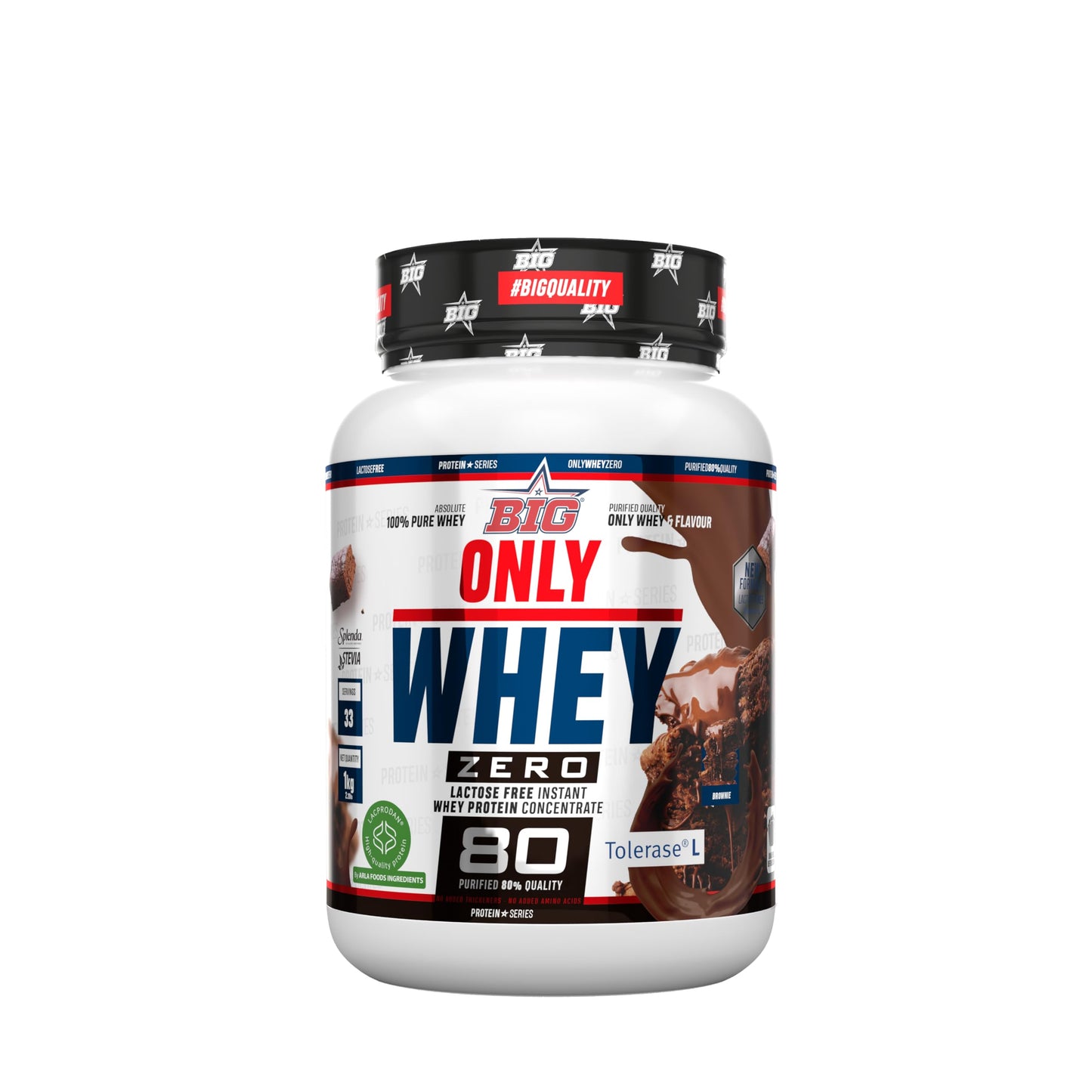 BIG - Whey Proteins - Protein Powder for Muscle Mass Development and Recovery - Premium Raw Material - Whey Protein Without Lactose, No Sugar, No Clumps (2 kg, Conguitos)