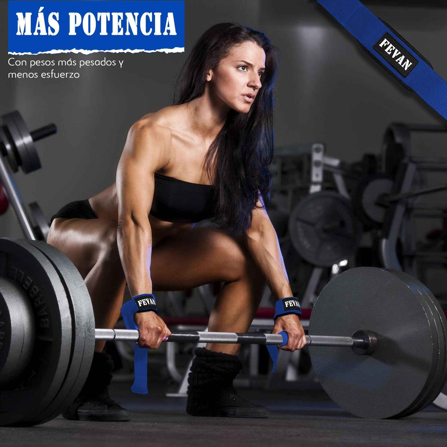 FEVAN Straps Gym - Levantamiento de Pesas - Correas Levantamiento de Pesas - Powerlifting - Agarre Gimnasio - Peso Muerto - Lifting Straps para Mujeres y Hombres
