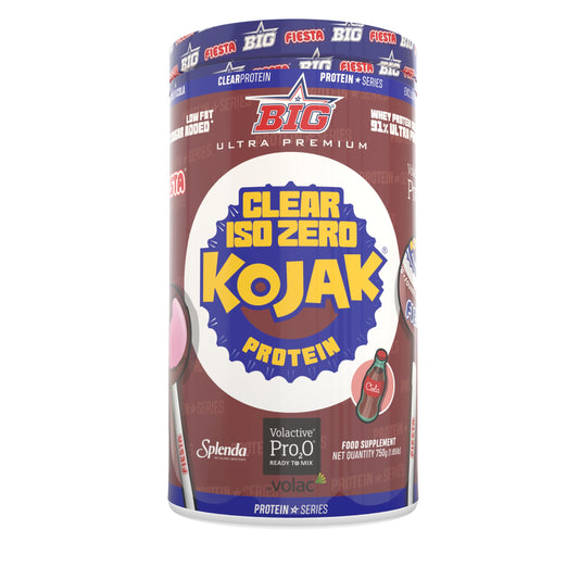 BIG - Proteina Clear Isolada - Clear Whey Protein - Sabor Kojak - Proteina Suero de Leche - Materia Prima Premium - Masa Muscular, Recuperación - Textura Tipo Isotónica (750g, Cola)