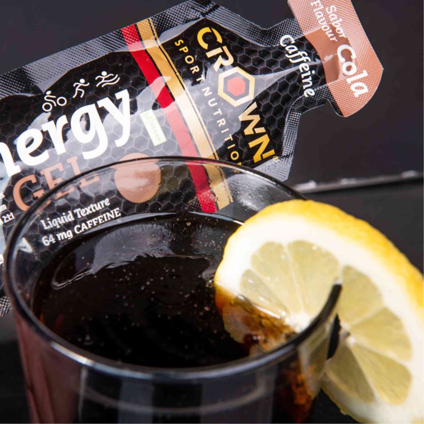 Crown Sport Nutrition Energy Gel | Carbs + BCAA, Arginine, Taurine & Electrolytes | Liquid Texture, Caffeinated & Free | Vegan | Allergen Free