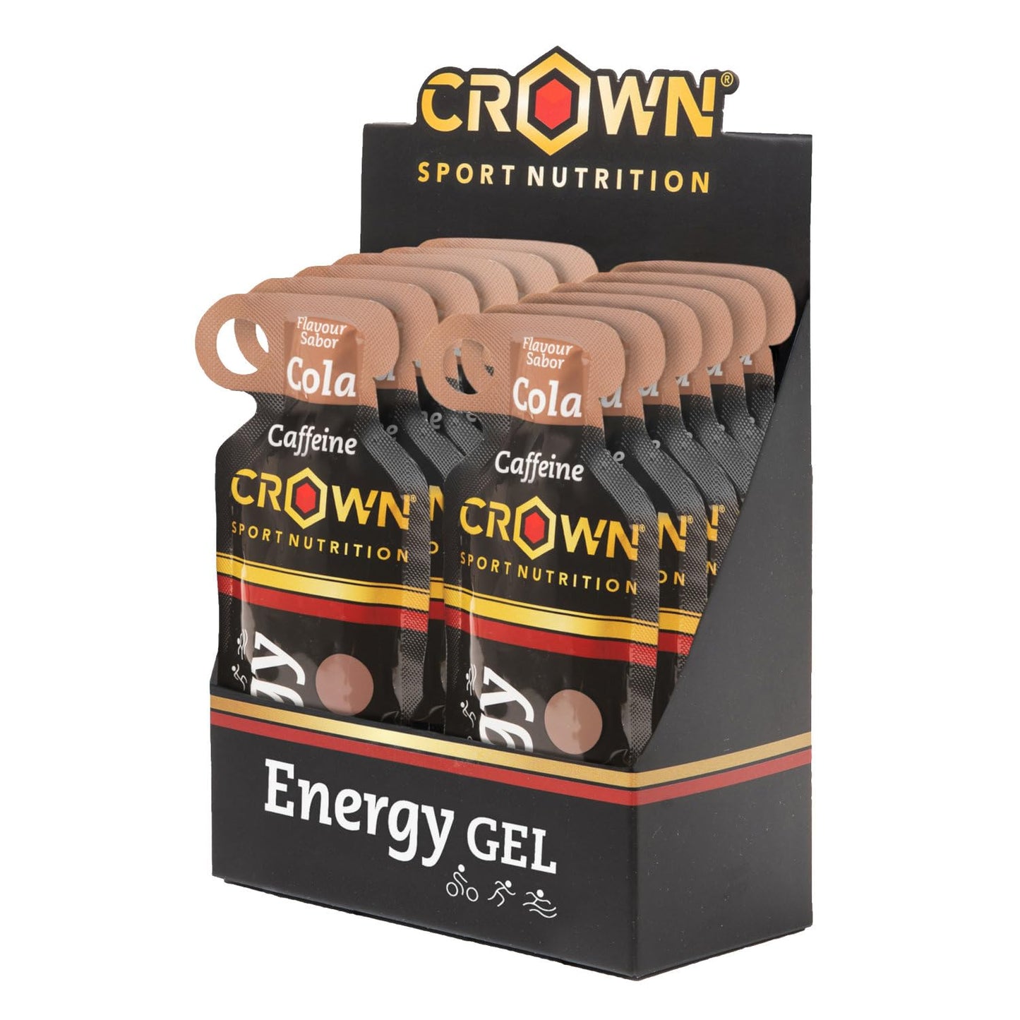 Crown Sport Nutrition Energy Gel | Carbs + BCAA, Arginine, Taurine & Electrolytes | Liquid Texture, Caffeinated & Free | Vegan | Allergen Free