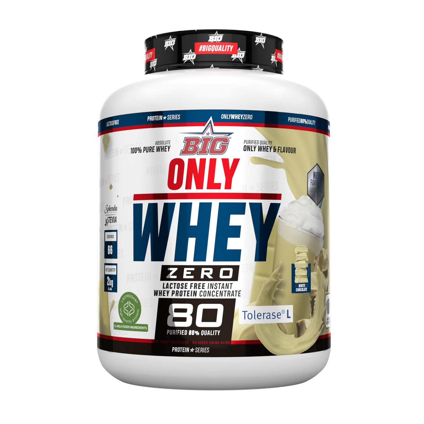 BIG - Whey Proteins - Protein Powder for Muscle Mass Development and Recovery - Premium Raw Material - Whey Protein Without Lactose, No Sugar, No Clumps (2 kg, Conguitos)
