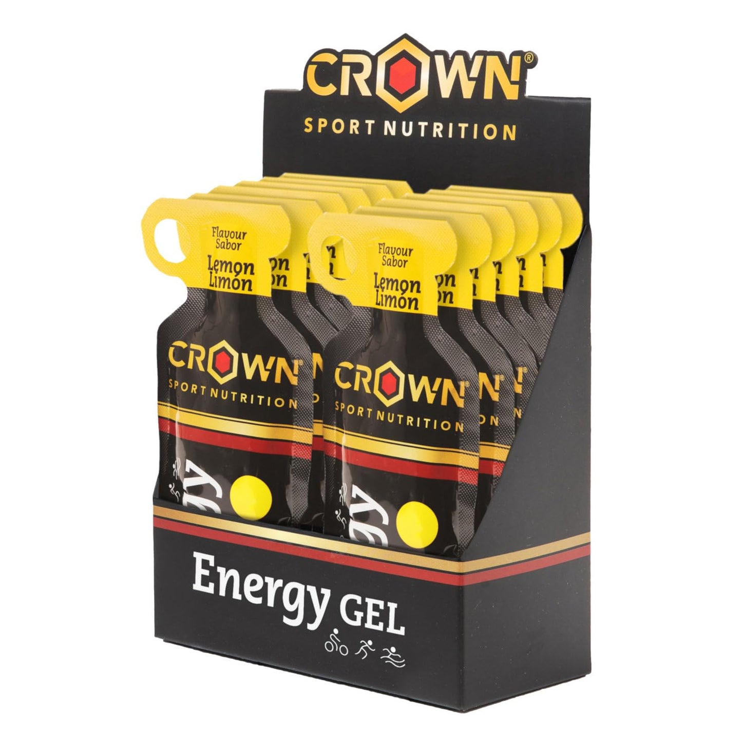 Crown Sport Nutrition Energy Gel | Carbs + BCAA, Arginine, Taurine & Electrolytes | Liquid Texture, Caffeinated & Free | Vegan | Allergen Free