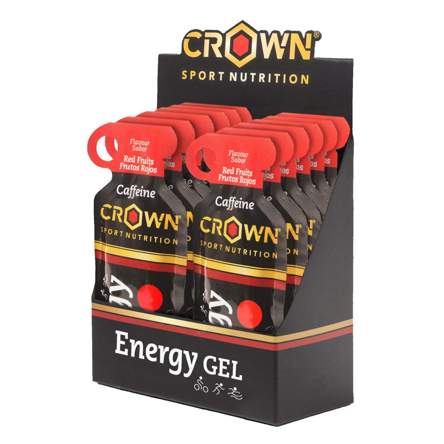 Crown Sport Nutrition Energy Gel | Carbs + BCAA, Arginine, Taurine & Electrolytes | Liquid Texture, Caffeinated & Free | Vegan | Allergen Free
