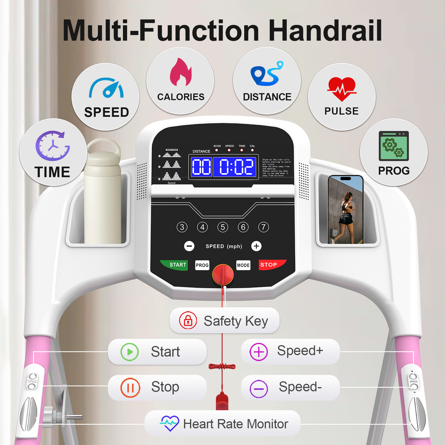 Cinta Correr Plegable Eléctrica 2.5HP - Gimnasio Casa 120kg