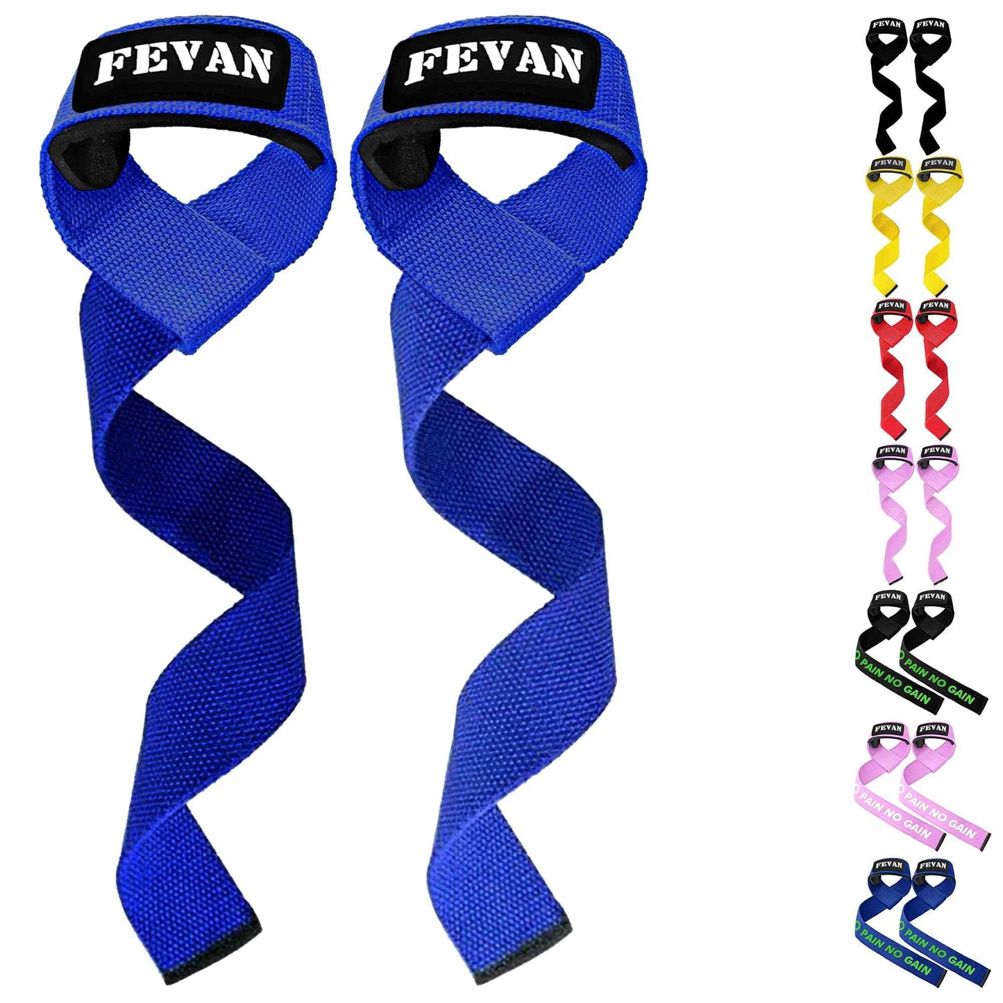 FEVAN Straps Gym - Levantamiento de Pesas - Correas Levantamiento de Pesas - Powerlifting - Agarre Gimnasio - Peso Muerto - Lifting Straps para Mujeres y Hombres