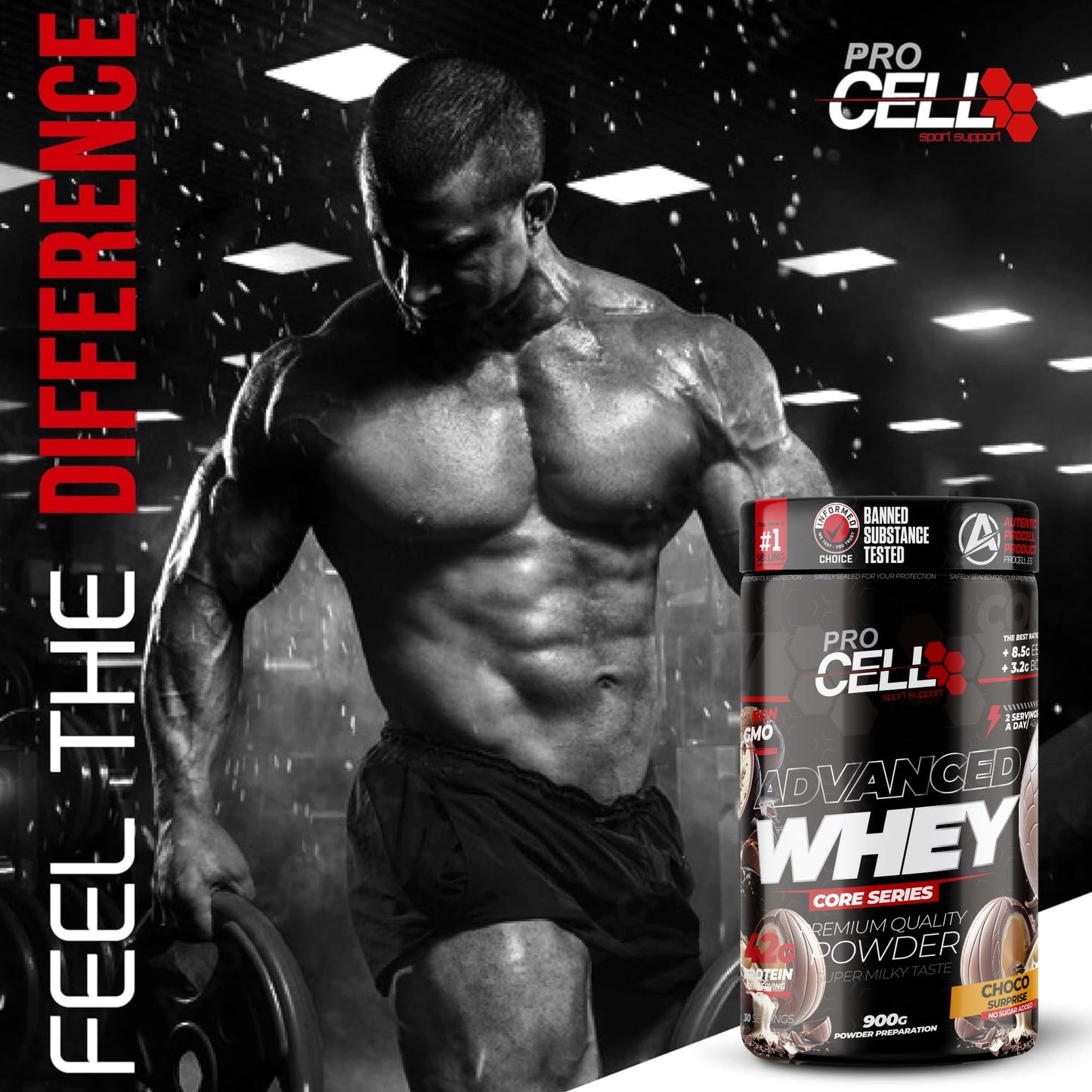 PACK Procell Proteinas Whey Advanced 2kG (White Choco & White Choco rings)+ Batido Monodosis + Shaker "REGALO" Proteina Whey concentrada Gana masa muscular proteina en polvo Batidos de Proteina