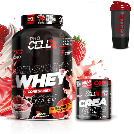 PACK Procell Proteinas Whey Advanced 2Kg (Cookie Dough) + Creatina monohidratada 300Gr + Shaker "REGALO" Gana masa muscular, Fuerza, Resistencia, Tonificacion muscular, Recuperacion deportiva