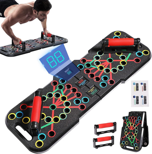 CRAZYROPE 41 in 1 Folding Push Up Board with Counter, Wide Push Up Board with Handle for Muscle Training and Strength Training (Accounting Model)