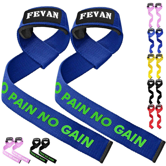 FEVAN Straps Gym - Levantamiento de Pesas - Correas Levantamiento de Pesas - Powerlifting - Agarre Gimnasio - Peso Muerto - Lifting Straps para Mujeres y Hombres