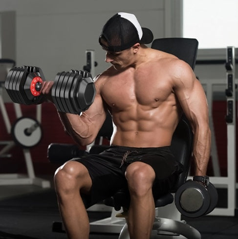 Mancuernas Ajustables 55lb - Set 10 en 1 Gimnasio Casa Profesional