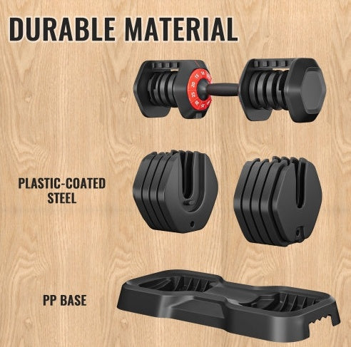 Mancuernas Ajustables 55lb - Set 10 en 1 Gimnasio Casa Profesional