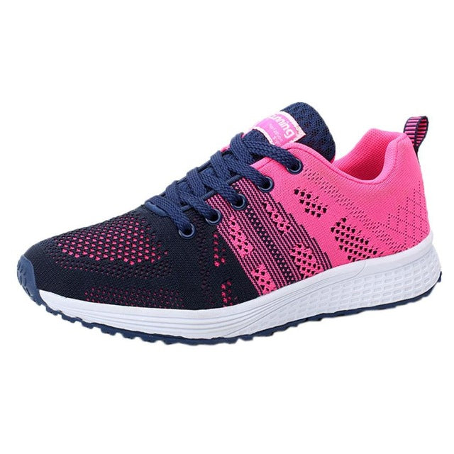 Zapatillas Deportivas Mujer - Malla Transpirable Rosa Acolchadas