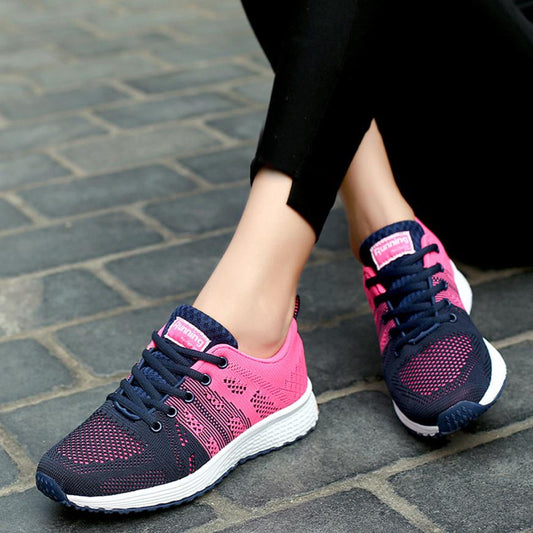 Zapatillas Deportivas Mujer - Malla Transpirable Rosa Acolchadas