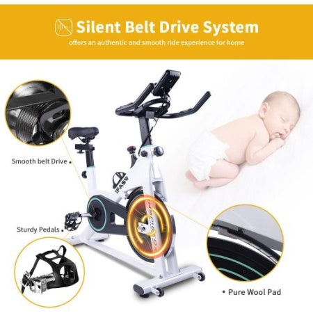 Bicicleta Estática Spinning Casa - Monitor LCD Asiento Cómodo 330lbs