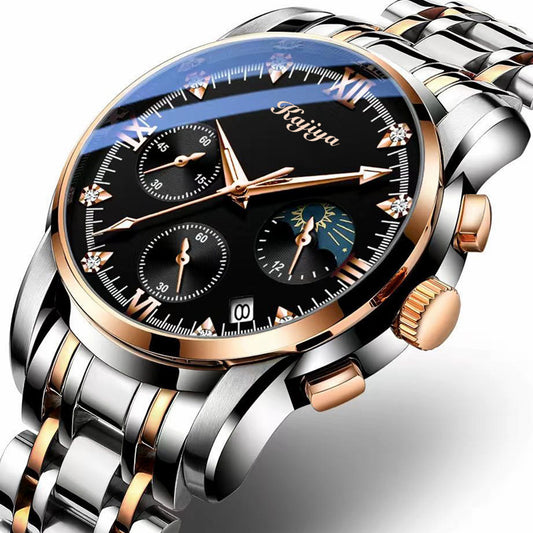 Korean Fashion Leather Steel Band Sport Quartz Watch